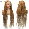36 Zoll Synthetische Spitze Geflochtene Perücken Schmetterlingszöpfe Spitzenperücke für schwarze Frauen Zopfperücken im Ausverkauf Box Braids Spitzenperücke