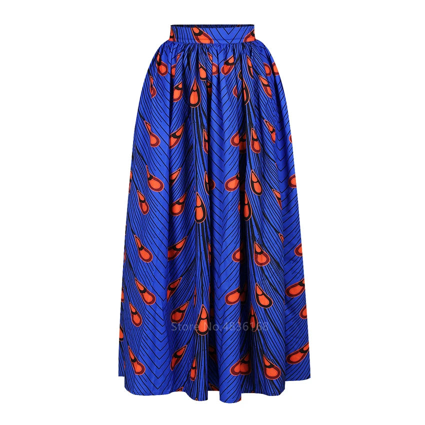 Afrikanische Kleider für Damen, Herbst, 2-teiliges Set, Damen, lange Ärmel, schulterfrei, mit Feder-Dashiki-Print, geteilte Röcke, afrikanische Kleidung