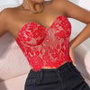 Women Floral Lace Off The Shoulder Crop Tube Top Sexy Strapless Sleeveless Bandeau Tops Y2K Going Out Night Club Party Crop Tops