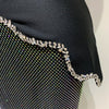High Quality Black Design Sleeveless Rhinestone Top + Hot diamond Skirt Suit Evening Party Dress Nightclub Luxury Birthday Gown