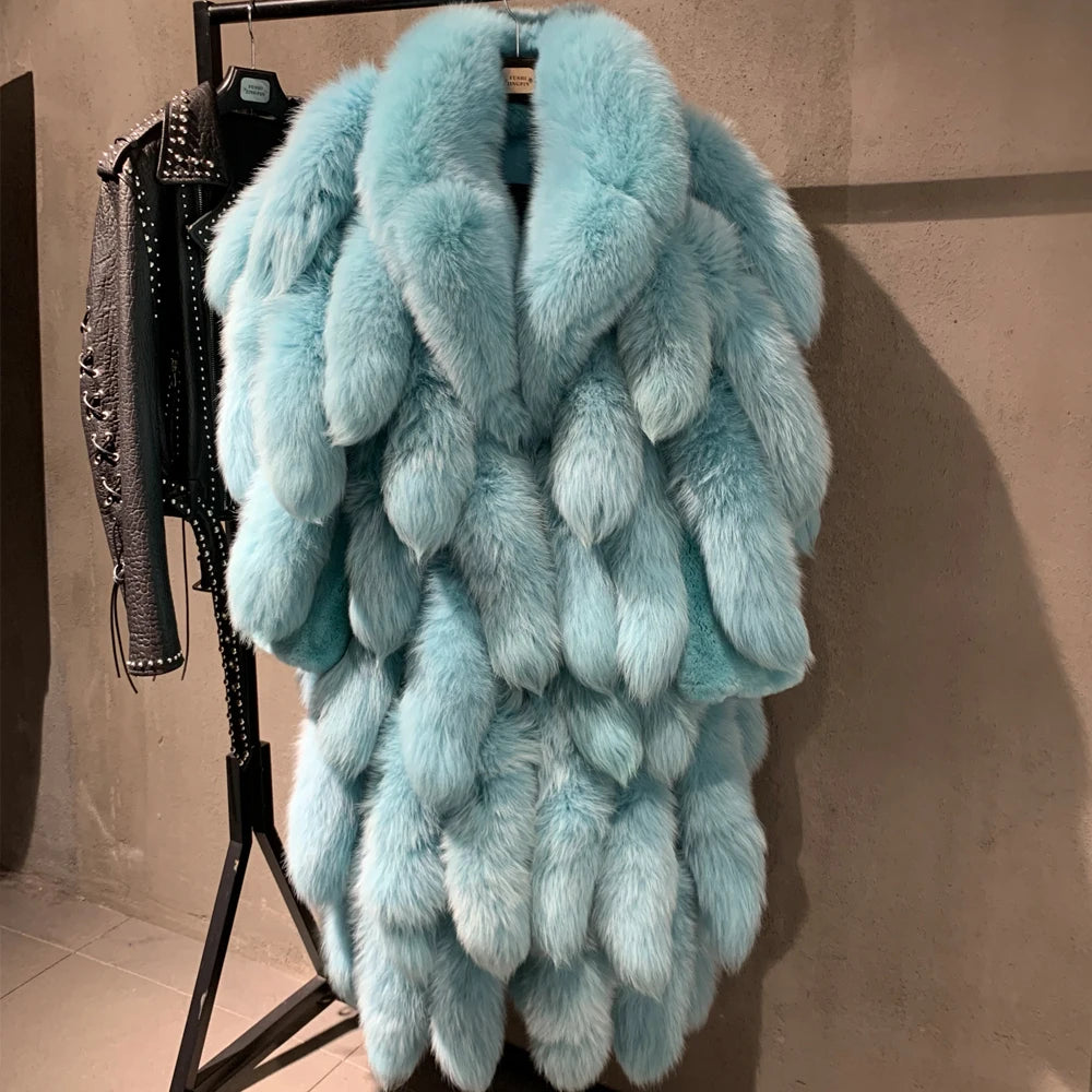 GO BALLISTIC YA Fox Fur Coat 2023 Winter New Natural Fur Clothing Fur Outwear 7337
