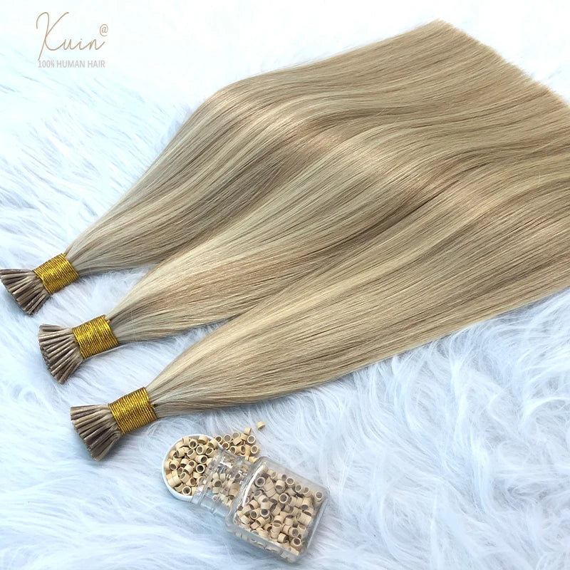Straight I Tip Hair Extensions 12-26inch Human Hair Remy Fusion Hair Extensions 50pcs/ Set Keratin Capsule Brown Blonde Color