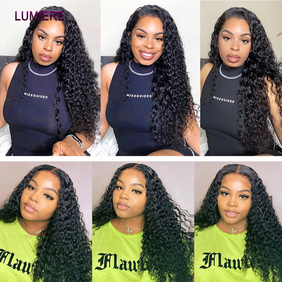 Mongolian Afro Kinky Curly Human Hair Bundles With Closure Deep Curly Hair Weave Bundles With Frontal Closure Hair Extensions