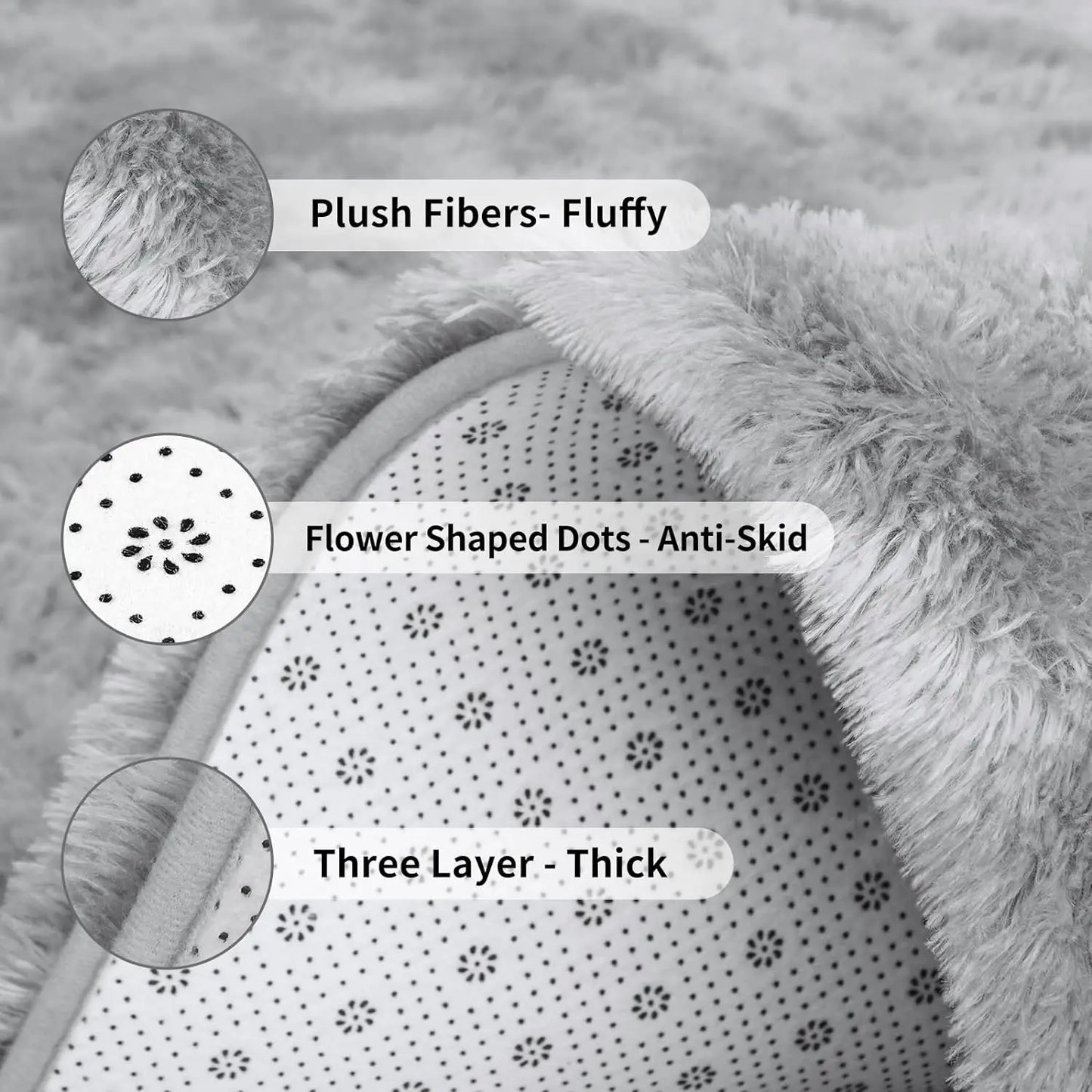 Flauschiger Teppich für das Schlafzimmer, zottelige, flauschige Teppiche für das Schlafzimmer, dicke schwarze Teppiche für das Wohnzimmer, Teppiche für Mädchen und Jungen