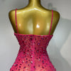 Luxury Rhinestones Sexy Mesh See Through Bodycon Dress Women Birthday Evening Cocktail party Gown Red Carpet Club Stage Outfit