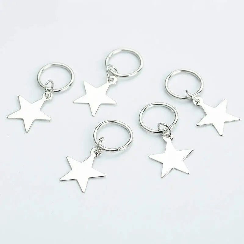 5-50 Pcs/set Opening Silver Hair Ring Hip-hop Hair Braid Charm Dreadlock Beads Clips Cuffs Rings Jewelry Dreadlocks Accessories