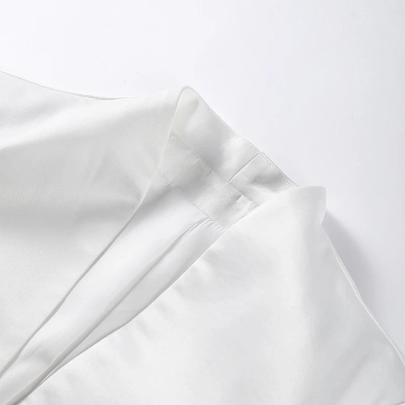 Urban White Women Blazer Coats Elegant Single Breasted V-neck Long Sleeve Female Jacket 2025 Autumn Office Lady Outwears