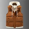 Unisex Fashion Hooded Vests Jacket Sleeveless Vest Autumn Thermal Soft Vests Casual Coats Male Cotton Men's Vest Men Thicken