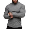 Spring Autumn Classic Black Ribbed Knit Roll Neck Jumper Mens New Fashion Slim Fit Thin Turtleneck Pullover Knitwear Sweaters