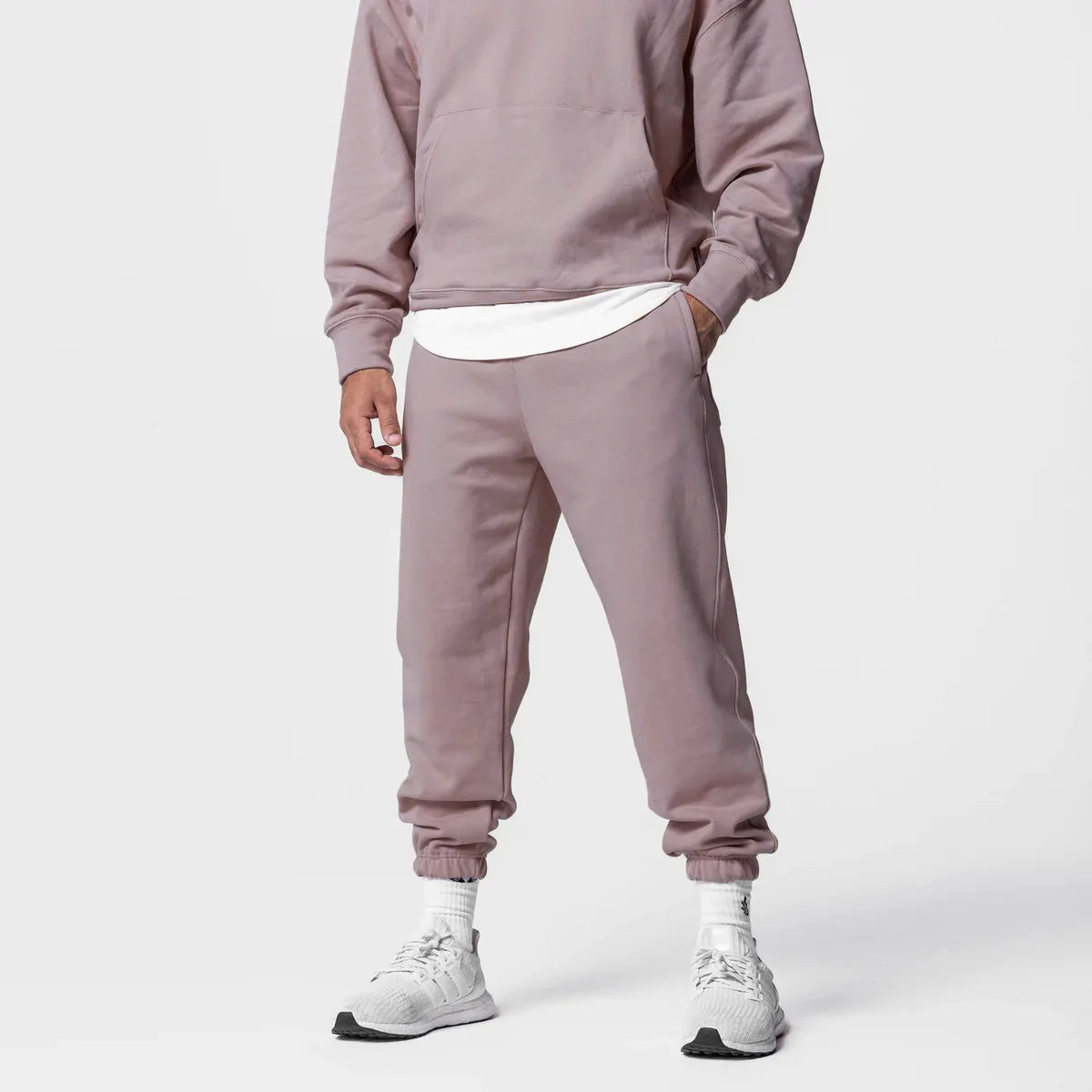 Men's Thick Cotton Training Sets Hoodie Casual Sports Pullover Hooded 2-piece Top with Pants Sweatshirts Gym Running Tracksuits