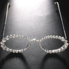 Simple Round Rhinestone Sunglasses Frames No Lenses Rave Accessories Fashion Designer Hollow Alloy Face Jewelry Frames for Women