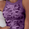 Summer Basic Elastic Tank Top Digital Printing T-shirt Women's O Neck Racerback Sexy Tank Top Stripe Print Sleeveless Tank Top