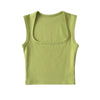 Deep Square Collar Vests 2025 Summer New Fashion Sexy Women's Crop Tops Sling Vest Camis