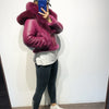 21-25Shearling Jacket women's shearling Cloth With Big Fur Collar and Hooded