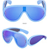 Oversized Wellen-Masken-Sonnenbrille Einteilige Damen-Sport-Y2K-Punk-Sonnenbrille für Damen 2024 Luxusmarke Steampunk-Brillen-Goggle