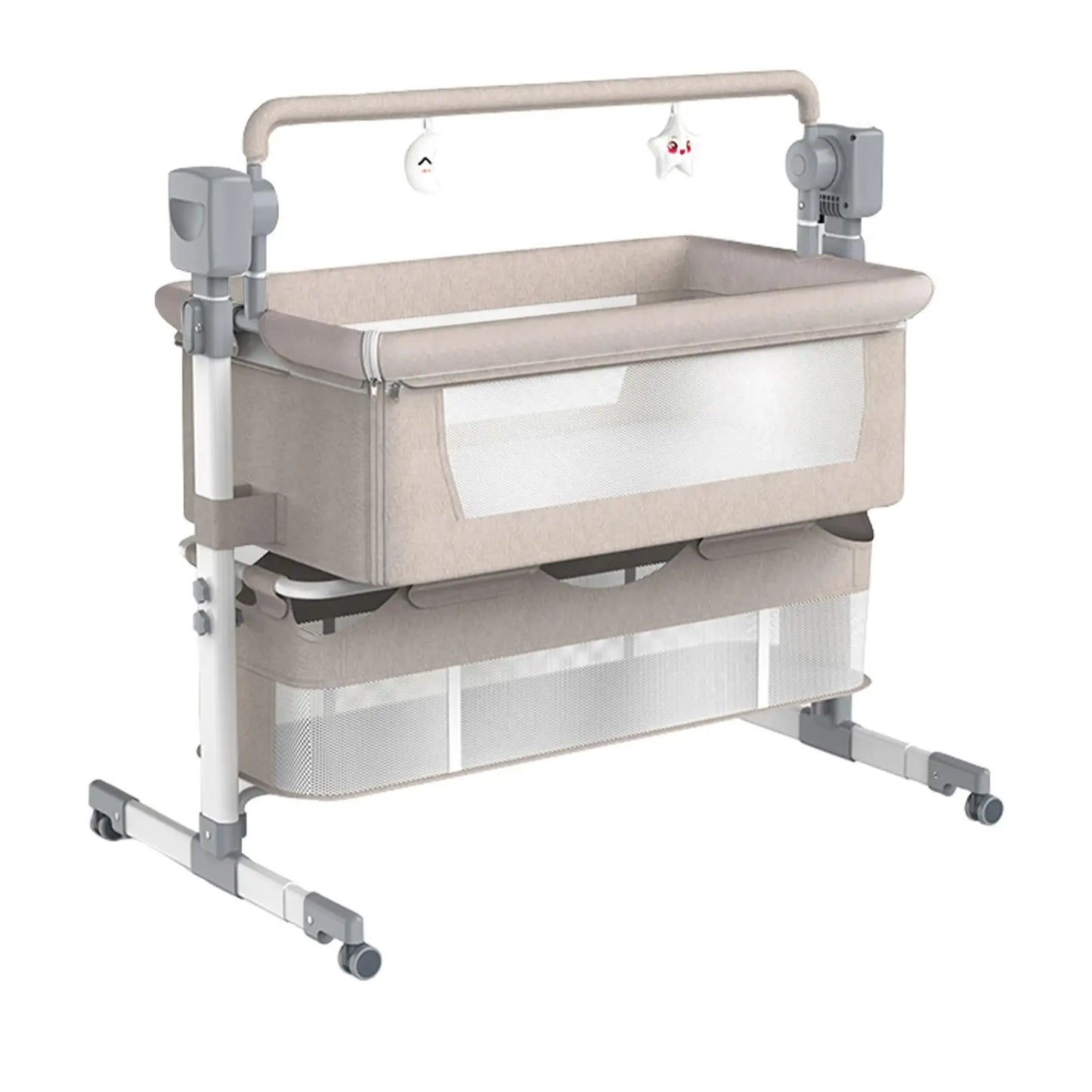 Babybett Babywiege Neugeborenen Beistellbett Tragbares Reisebett mit Moskitonetz Schlafwiege Baby Schaukelbett