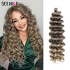 Deep Wavy Twist Synthetische Häkelhaare Afro Lockiges Haar Afrikanische Häkelzöpfe Ombre Blonde Flechthaarverlängerungen für Frauen