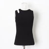 Casual white cut t shirt women round neck sleeveless korean slim t shirts women clothing 2023 summer fashion