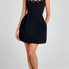 Women Summer O Neck Casual Patchwork Mini Dress, 2024 Sleeveless Sexy Zipper Party Dress, Backless Holiday Elegant Ladies Dress