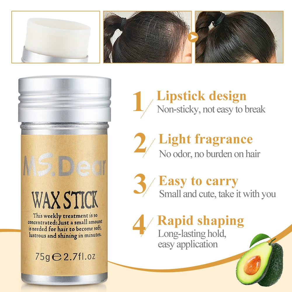 Haarwachsstift für Perücken Professioneller Haarwachsstift Gelcreme Nicht fettend Styling Haarwachsstift für Männer Frauen Bruchhaare Artefakt
