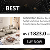 Premium italienische Echtleder-Ecksofas Sofagarnituren mit USB und Bluetooth Lautsprecher – MANBAS Wohnzimmermöbel