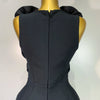 Mode Schwarz 3D Blumen Bodycon Langes Bandage Kleid Celebrity Elegantes Party Geburtstagskleid Damen Ärmellose Sexy Vestidos