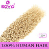 SOVO Honey Blonde Water Wave Human Hair Extensions 100 G Highlight P6/613 Natural Wet and Wavy Peruvian Curly Hair Weave Bundles
