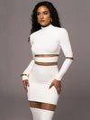 Articat Mesh Patchwork Perspective Long Sleeve Dress For Women's Tight Fit Midi Female Dress Fashion Street Party Club Vestidos
