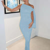 Hugcitar Fashion Solid O Neck Sleeveless Patchwork Sexy Bodycon Maxi Prom Dress Summer Women Clothes Party Festival Club Y2K