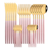 30Pcs/Set Stainless Steel Dinner Black Gold Dinnerware Set Knife Fruit Fork Spoon Cutlery Set Kitchen Tableware Silverware Sets