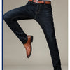 Business Men's Jeans Casual Straight Stretch Fashion Classic Blue Black Work Denim Trousers Male Brand Clothing