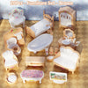 1:12 Puppenhaus Eiswagen Babybett Simulation Miniatur Szene Display Dessertauto Etagenbett Badezimmer Küche Spielzeug für Mädchen
