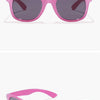 2024 Neue trendige coole bunte glänzende quadratische Sonnenbrille für Kinder Mädchen Trendige modische süße Sonnenbrille Kinderbrille