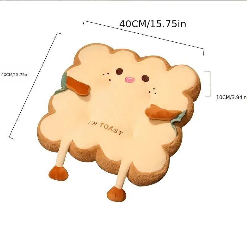 1 Stück Simulation Brot Toast Kissen Gefüllt Memory Foam Kissen Sofa Stuhl Dekor Sitzkissen Niedliche Studenten Stuhlauflage
