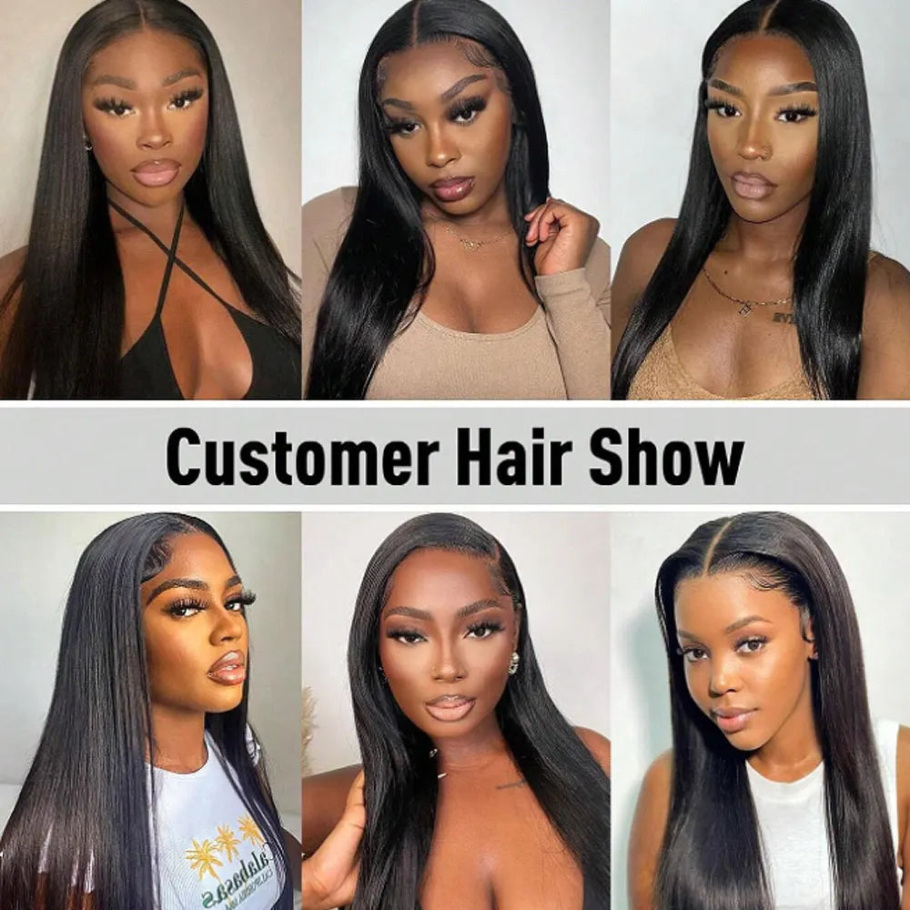 Wear And Go Glueless Pre Cut Wigs Human Hair Straight Lace Front Wigs Human Hair 13x4/13x6/5x5 Glueless Wear To Go Natural Black