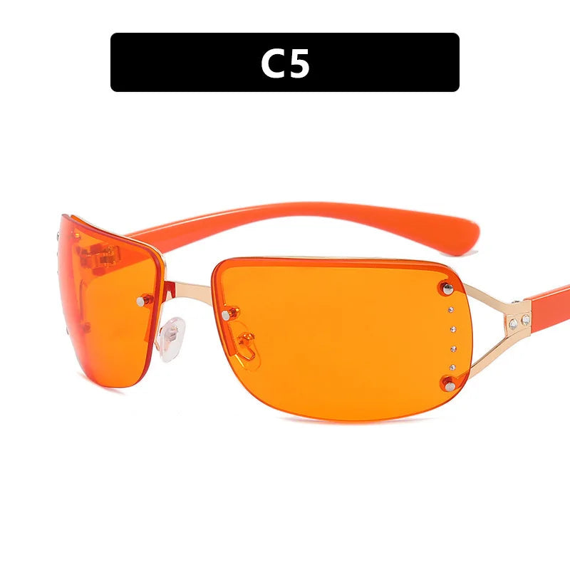 New Frameless Decorative Diamond Sunglasses Women's Design Brand Luxury Sun Glasses Outdoor Leisure Eyewear UV400 Gafas De Sol