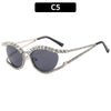 XJiea 2024 Designer Strass-Sonnenbrille für Damen Luxusmarken-Mode-Steampunk-Herrenbrille Party-Strand-Schatten-Accessoire