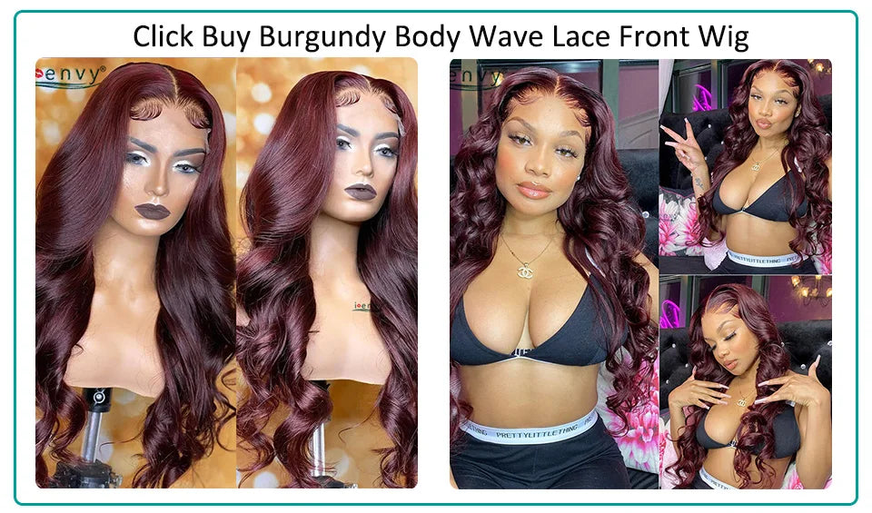 13X4 HD Transparente Lace Front Perücken Burgunderrote Echthaarperücken Vorgezupft 30 Zoll Body Wave Lace Front Perücken für Frauen Gelockt