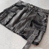 Harajuku Multiple Pockets Denim Plaid Skirt Goth Black Mini Skir Vintage Y2K New Fashion Womens Casual Versatile Sexy Streetwear