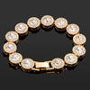 Iced Out Pink Cuban Armband für Frauen Hip Hop Gold Silber Farbe Kristall Herz Kreis Quadrat Armband 4Pcs Set Schmuck Geschenk