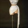 Gold Color Women Sexy 2 Pieces Strapless Bodycon Mini Dress Bar Singer Nightclub Party Celebrate Birthday Dress Wholesale
