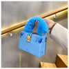 Faux Fur Top Handle Acrylic Party Box Clutch Fashion Purses and Handbags for Women Designer Evening Bag Chain Shoulder Bag