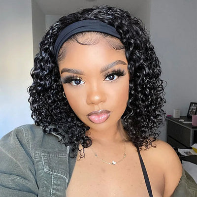 Brasilianische Afrokrause Stirnbandperücke Echthaar 8-30 Zoll Remy Afrokrause Echthaarperücken für Frauen 180% Dichte Vollmaschinenperücke