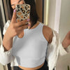 Sexy Rib-knit Tank Top for Women Summer Solid O-neck Sleeveless Crop Tops Street Vintage Korean Fashion Shirt Vest Y2K Clothes