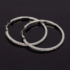 30-80mm Große Creolen für Damen Mädchen Kreis Kristall Strass Ohrringe Schwarz Gold Silber Farbe Runde Ohrringe Party Geschenk