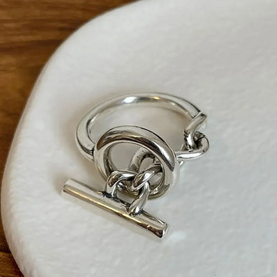 Vintage 925 Sterling Silber Schnalle Verlobungsringe für Frauen Paare Neue Mode Kreativer Geometrischer Handgemachter Party Schmuck Geschenk