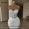 LIVANKA  Fashionable Sheath Homecoming Dresses For Women Pearls Pleat Ruched Satin Vestidos De Festa Customized Plus Size