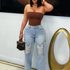 2025 Summer Fashion Woman Vintage Embroidery Denim Trousers Casual High Waist Straight Leg Jeans Women Street Clothes Jean Pants