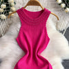 White Ribbed Knit Bodycon Mini Dress Women's Sleeveless Sundress Halter Neck with Pearl Trim Stretchy Elegant Party Clubwear
