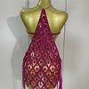 Sexy Sparkly Sequin Diamond Mesh Transparent Two Piece Set Women Celebrate Evening Party Birthday Dress Stage Photo Shoot Wear